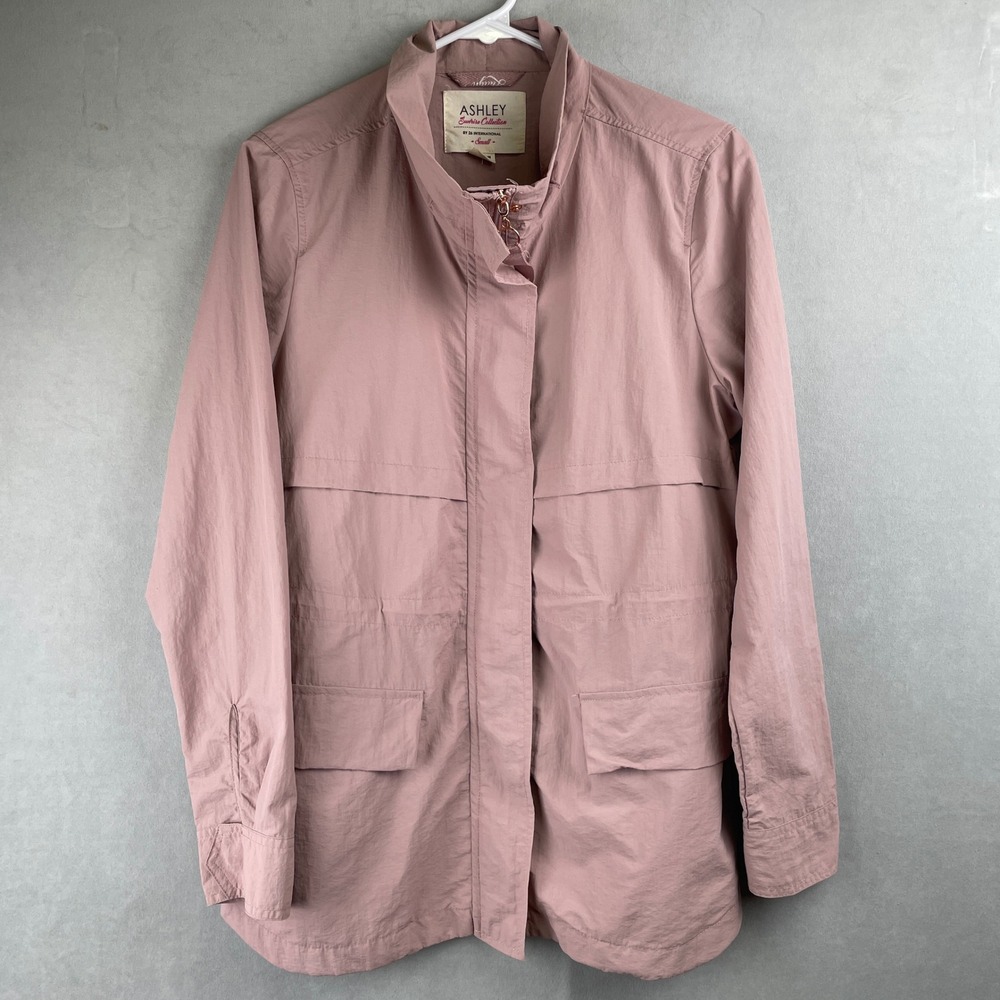Ashley Sunrise Collection‎ Lightweight Utility Jacket Dusty Rose Pink Full Zip S